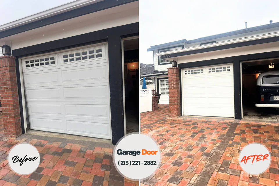 Before and after: garage door repair Queen Valley, AZ